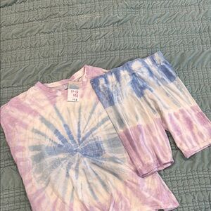 Primark Kids Tie-Dye Matching Set - Purple and Blue